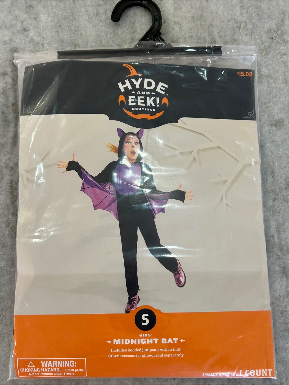 Hyde and Eek Kids Midnight Bat Costume - Black & Purple Size S